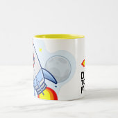 Dode aan de Man van de Mon Rocket  Tweekleurige Koffiemok (Center)