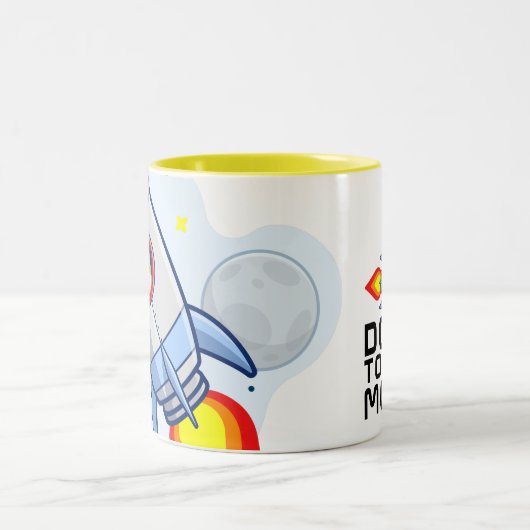 Dode aan de Man van de Mon Rocket  Tweekleurige Koffiemok (Center)