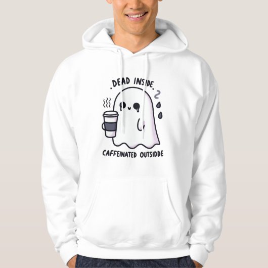 Dode Binnen Cafeïnehoudende Buiten Grappige Schatt Hoodie (Voorkant)