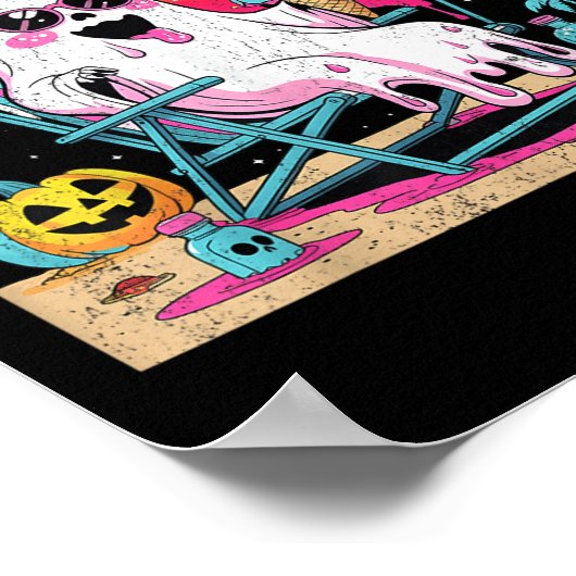 Dode binnen dan buiten grappige Ghost Beach Art Poster (Hoek)