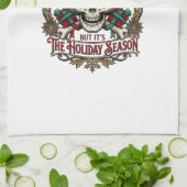 Dode Binnen Kerstseizoen Kerstmis Schedel Kerstman Theedoek (Gevouwen)