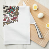 Dode Binnen Kerstseizoen Kerstmis Schedel Kerstman Theedoek (Quarter Fold)