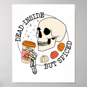 Dode binnen maar gekruide schedel Drink pompoen Th Poster
