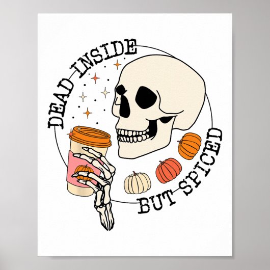 Dode binnen maar gekruide schedel Drink pompoen Th Poster (Voorkant)