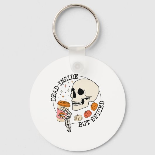 Dode binnen maar gekruide schedel Drink pompoen Th Sleutelhanger (Voorkant)