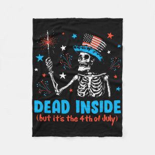 Dode binnen, maar het is de 4th of July skelet Ind Fleece Deken
