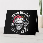 Dode binnen maar vrolijke AF kerst skelet geest Kaart (Voorkant)