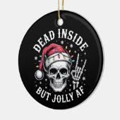 Dode binnen maar vrolijke AF kerst skelet geest Keramisch Ornament (Links)