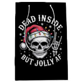 Dode binnen maar vrolijke AF kerst skelet geest Medium Cadeauzakje (Voorkant)