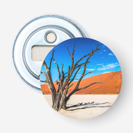 Dode boom in Deadvlei, Namibië Button Flesopener (Voorkant)