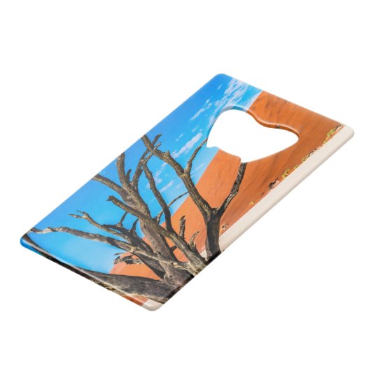 Dode boom in Deadvlei, Namibië Creditkaart Flessenopener (Voorkant Gekanteld)