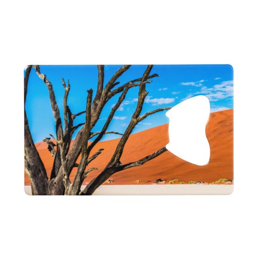 Dode boom in Deadvlei, Namibië Creditkaart Flessenopener (Achterkant Horizontaal)