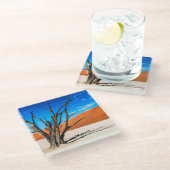 Dode boom in Deadvlei, Namibië Glazen Onderzetter (Schuin)