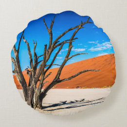 Dode boom in Deadvlei, Namibië Rond Kussen