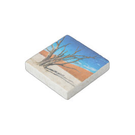 Dode boom in Deadvlei, Namibië Stenen Magneet