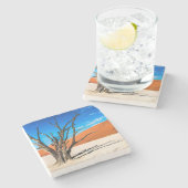 Dode boom in Deadvlei, Namibië Stenen Onderzetter (Zijkant)