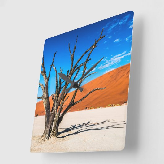 Dode boom in Deadvlei, Namibië Vierkante Klok (Hoek)