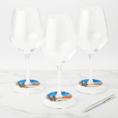 Dode boom in Deadvlei, Namibië Wijnglaslabel (Set)