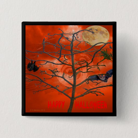 Dode boom onder een Oranje Scary Sky Button (Voorkant)