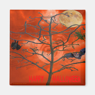 Dode boom onder een Oranje Scary Sky Magnet