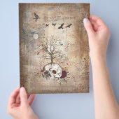 Dode boom op schedel donkere kunst Flyer (Hand)