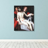 Dode Christus Gesteund door Twee Angels (Ribalta) Canvas Afdruk (Insitu (Houten vloer))