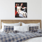 Dode Christus Gesteund door Twee Angels (Ribalta) Canvas Afdruk (Insitu (Slaapkamer))