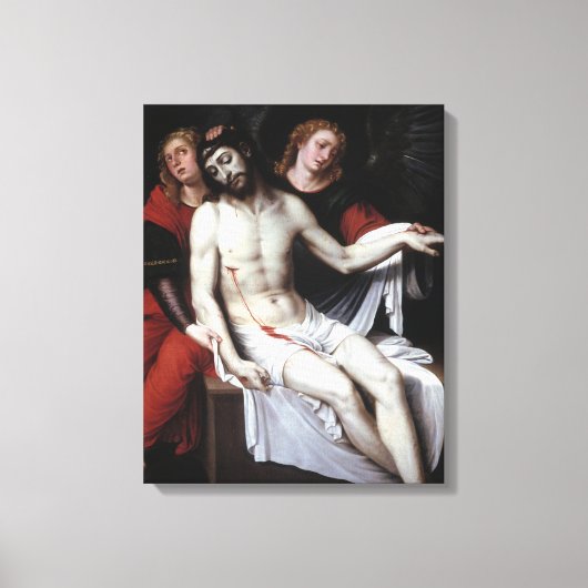 Dode Christus Gesteund door Twee Angels (Ribalta) Canvas Afdruk (Voorkant)