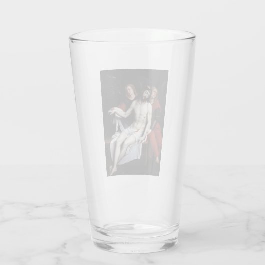 Dode Christus Gesteund door Twee Angels (Ribalta) Glas (Achterkant)