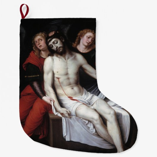 Dode Christus Gesteund door Twee Angels (Ribalta) Grote Kerstsok (Voorkant)