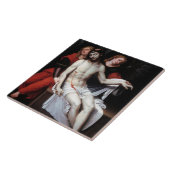 Dode Christus Gesteund door Twee Angels (Ribalta) Tegeltje (Zijkant)