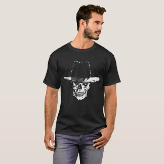 Dode Cowboy Skull die een Cowboy Pet T-shirt draag