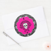 Dode Damask - Chic Sugar Skull Ronde Sticker (Envelop)