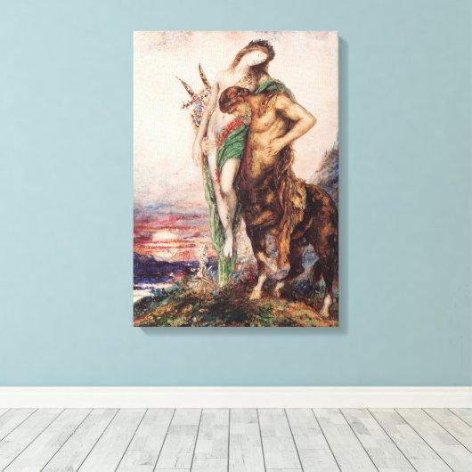 Dode dichter die door een Centaur (Zonsondergang)  Canvas Afdruk (Insitu (Houten vloer))