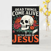 Dode Dingen Komen Tot Leven Naam Van Jezus Christe Kaart (Gele Bloem)
