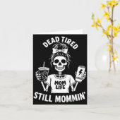 Dode Dode Moeder Leven Nog Steeds Moeder Skelet Mo Kaart (Gele Bloem)