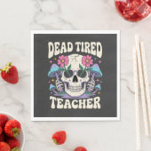 Dode Dotterschedel Paddenstoel Halloween Grafiek Servet (Insitu)