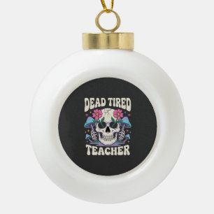 Dode Dotterschedel Paddenstoel Halloween Grafisch Keramische Bal Ornament