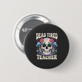 Dode Dotterschedel Paddenstoel Halloween Grafisch Ronde Button 5,7 Cm (Voorkant /achterkant)