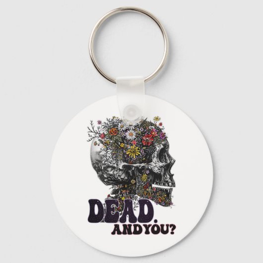 Dode en je schedelhoofd grappige Halloween outfit Sleutelhanger (Voorkant)