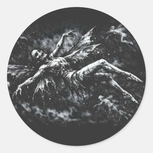 Dode fee door BurnsInHell Ronde Sticker (Voorkant)
