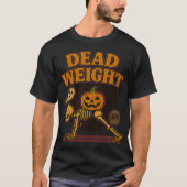 Dode Gewicht Halloween Skeleton Plank Pose Yoga T-shirt (Voorkant)