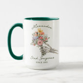 Dode Gorgeous Naam Jaar Gotische Skelet Wilde Bloe Mok (Links)