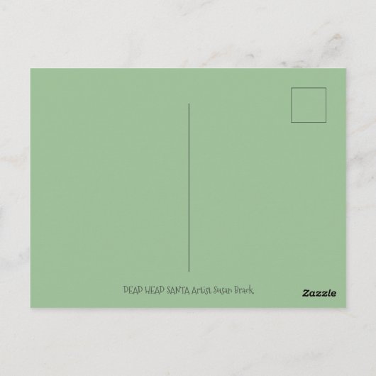 DODE HOOFD SANTA SKULL, CHRISTMAS SKELETON HUMOR BRIEFKAART (Achterkant)