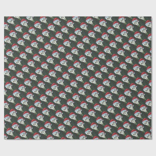 DODE HOOFD SANTA SKULL, CHRISTMAS SKELETON HUMOR CADEAUPAPIER (Vlak)