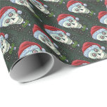 DODE HOOFD SANTA SKULL, CHRISTMAS SKELETON HUMOR CADEAUPAPIER<br><div class="desc">PERFECT FOR SKELLY LOVERS. KLORFUL SKULL,  WREATH EN PEPPERMINTS WRAPPERPAPIER *Pas aan ... .Zoek overeenkomende items Susan Brack-Design</div>