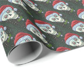 DODE HOOFD SANTA SKULL, CHRISTMAS SKELETON HUMOR CADEAUPAPIER (Rol Hoek)