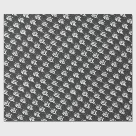 DODE HOOFD SANTA SKULL, CHRISTMAS SKELETON HUMOR CADEAUPAPIER (Vlak)