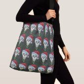 DODE HOOFD SANTA SKULL, CHRISTMAS SKELETON HUMOR CROSSBODY TAS (Dichtbij)