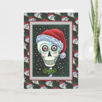 DODE HOOFD SANTA SKULL, CHRISTMAS SKELETON HUMOR